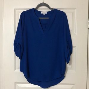 CHAUS Royal Blue Chiffon Shirt